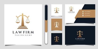 design de logotipo e cartão de visita de escritório de advocacia