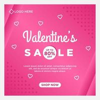 modelo de mídia social de venda feliz dia dos namorados com fundo rosa vetor