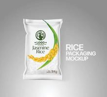maquete de pacote de arroz produtos alimentícios da Tailândia, ilustração vetorial vetor