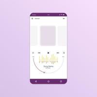 interface de aplicativo de música móvel. projetar ui, ux, gui telas de modelo de design plano de aplicativo de música para aplicativos móveis
