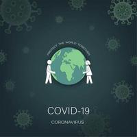 protejam o mundo juntos do conceito de coronavírus covid-19 vetor