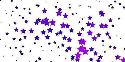 textura vector roxo escuro, rosa com belas estrelas.