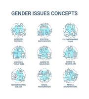 conjunto de ícones de conceito de questões de gênero vetor