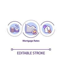 ícone do conceito de taxas de hipoteca