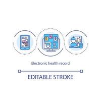ícone do conceito de registro eletrônico de saúde vetor