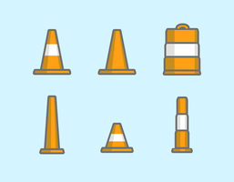 Orange Traffic Cones vetor