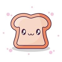 delicioso pão de padaria estilo kawaii vetor