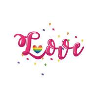 etiqueta amor, orgulho gay em fundo branco vetor