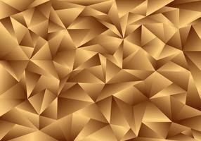 Fundo e textura dourados do polígono 3D. padrão de baixo poli ouro. vetor