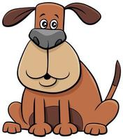 desenho animado sentado cão personagem animal engraçado vetor