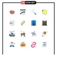 16 ícones criativos sinais e símbolos modernos de documento deixados para cima pacote editável de seta para cima geral de elementos de design de vetores criativos