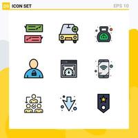 pacote de ícones de vetores de ações de 9 sinais e símbolos de linha para avatar humano mais elementos de design de vetores editáveis de finanças fiscais