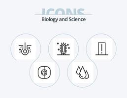 design de ícones do pacote de 5 ícones de linha de biologia. química. bactérias. Ciência. medidor de luz. eletrônicos vetor