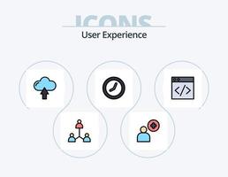 linha de experiência do usuário cheia de ícones do pacote 5 design de ícones. assistir. relógio . ponteiro. perfil vetor