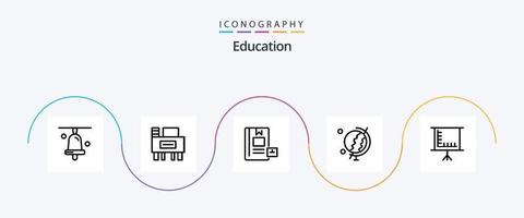 pacote de ícones da linha 5 de educação, incluindo quadro-negro. globo. livro. Educação. aprendizado vetor