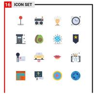 16 ícones criativos, sinais modernos e símbolos de poder, prêmio de gás, tempo de energia, pacote editável de elementos de design de vetores criativos