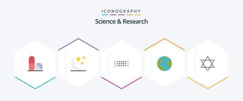 ciência 25 pacote de ícones planos incluindo . . faixa. espaço. figura vetor
