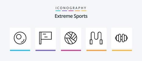 pacote de ícones da linha 5 do esporte, incluindo . lutar. esporte. tocos. design de ícones criativos vetor