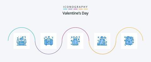 Pacote de ícones do dia dos namorados azul 5, incluindo coração. amor. pano. feriados. amor vetor