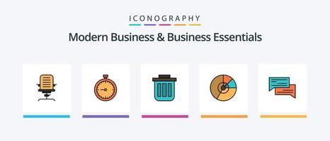 linha moderna de negócios e fundamentos de negócios cheia de 5 ícones incluindo marcador. mapa. cesta. localização. caixote de lixo. design de ícones criativos vetor