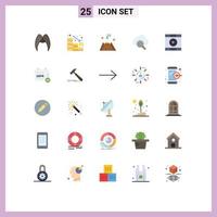 pacote de interface do usuário de 25 cores planas básicas de pesquisa de mídia para baixo interface de pesquisa elementos de design de vetores editáveis