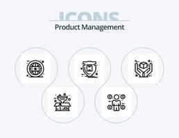 design de ícones do pacote de ícones de linha de gerenciamento de produtos 5. pacote. Produção. bar. Correia transportadora. fases vetor