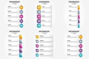 conjunto de design plano de infográficos de ilustração vetorial para folheto publicitário e revista vetor