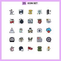 25 ícones criativos, sinais e símbolos modernos da máquina de impressão de seo, ferramenta de dinheiro, elementos de design vetoriais editáveis vetor