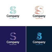 design de pacote de logotipo grande de letra s design de logotipos modernos criativos para o seu negócio vetor