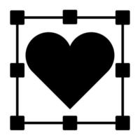ícone de design preenchido da ferramenta de seleção de coração vetor