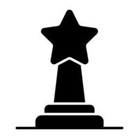 ícone de design sólido do prêmio estrela vetor