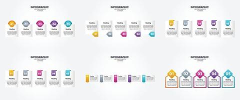 conjunto de design plano de infográficos de ilustração vetorial para folheto publicitário e revista vetor