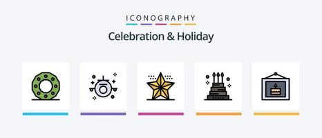 linha de celebração e férias cheia de 5 ícones, incluindo esportes. piscina. casado. bilhar. transporte. design de ícones criativos vetor