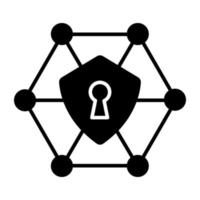um ícone de design de glifo de segurança de rede vetor