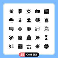 pacote de ícones vetoriais de estoque de 25 sinais e símbolos de linha para foto do site ramadhan digital completo elementos de design de vetores editáveis
