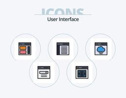 linha de interface do usuário cheia de ícones do pacote 5 design de ícones. interface. nuvem. do utilizador. do utilizador. comunicação vetor