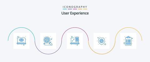 experiência do usuário pacote de ícones azul 5, incluindo favorito. arquivo. computador. escudo. antivírus vetor