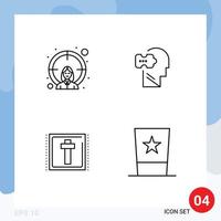4 ícones criativos sinais modernos e símbolos de problema de meta de páscoa do empregado assinam elementos de design vetoriais editáveis vetor
