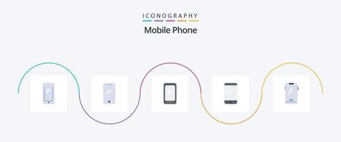 pacote de ícones plana 5 do telefone móvel, incluindo . vetor