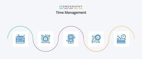 pacote de ícones azul 5 de gerenciamento de tempo, incluindo dieta. tempo. aplicativo. cronômetro. rápido vetor