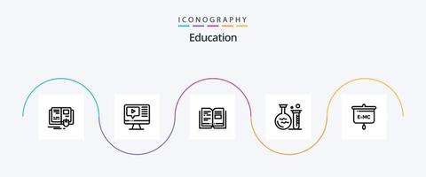 pacote de ícones da linha 5 de educação, incluindo educação. Educação. livro. laboratório. tubo vetor