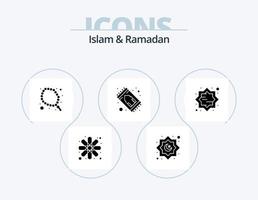 islam e ramadan gliph icon pack 5 design de ícone. decoração. tapete. islâmico. oração. islamismo vetor