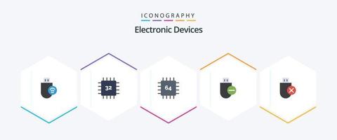 dispositivos 25 pacotes de ícones planos, incluindo hardware. computadores. gadget. grudar. hardware vetor