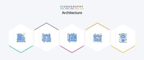 arquitetura 25 pacote de ícones azul, incluindo arquiteto. apresentação do imóvel. arquiteto. apresentação. ferramentas vetor