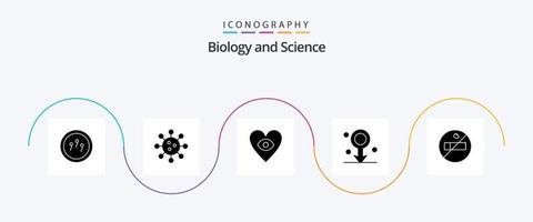 pacote de ícones de glifo 5 de biologia, incluindo fumar. médico. laboratório. assistência médica. biologia vetor