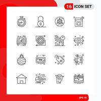 16 ícones criativos sinais e símbolos modernos de artigos de pagamento modificação de elementos de design de vetores editáveis de máquina wi-fi