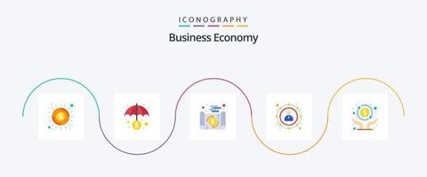 economia plano 5 pacote de ícones incluindo econômico. líder. bancário. economia. viagem vetor