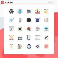 pacote de interface do usuário de 25 cores planas básicas de crescimento de dinheiro, finanças, espaço, vento, elementos de design de vetores editáveis