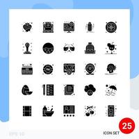 pacote de interface do usuário de 25 glifos sólidos básicos de transferência de flores pacote on-line com desconto elementos de design de vetores editáveis
