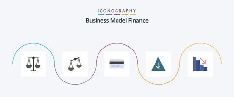 pacote de ícones de 5 planos de finanças, incluindo . pirâmide. vetor